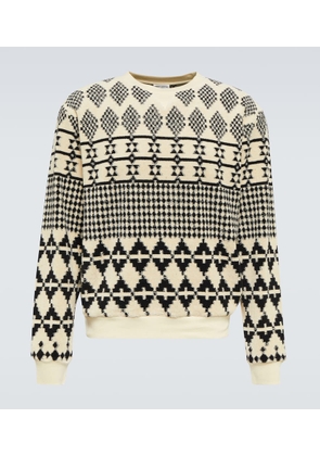 Saint Laurent Intarsia cotton-blend sweater