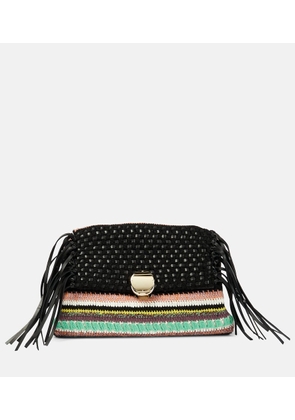 Chloé Penelope Small leather-trimmed clutch