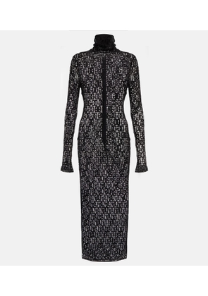Dolce&Gabbana Logo open-knit cotton-blend midi dress