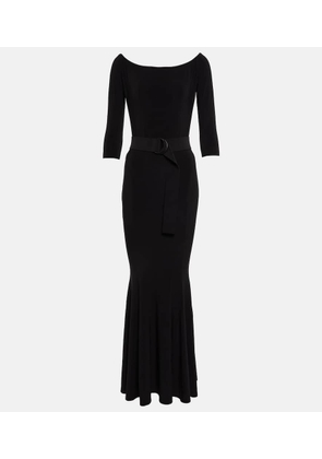 Norma Kamali Off-shoulder fishtail gown