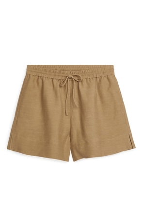 VIscose Linen Shorts - Beige