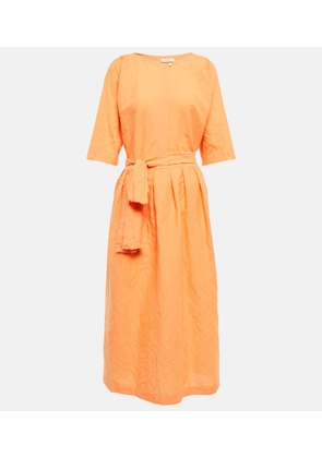 Vince Belted linen and cotton dress