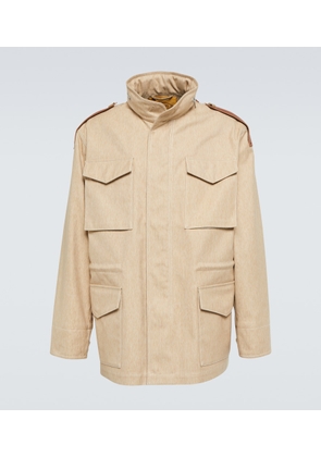 Tod's Coated leather-trimmed cotton jacket