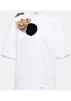 Prada Embellished cotton jersey T-shirt