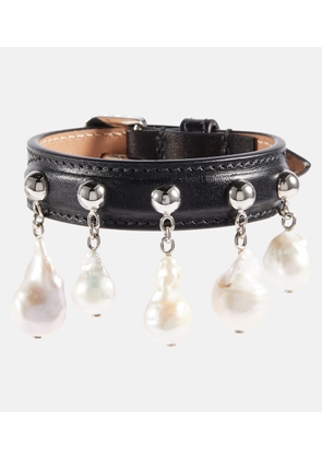 Alaïa Mother-of-pearl leather bracelet