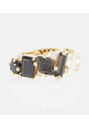 Suzanne Kalan Nadima Glimmer 14kt gold ring with quartz and diamonds