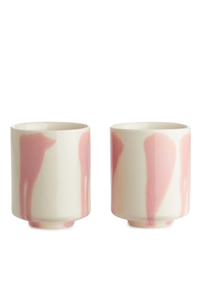 Stoneware Cups Set of 2 - Pink