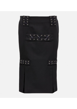Alessandra Rich Embellished low-rise midi skirt