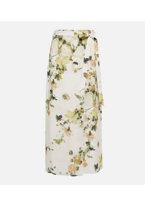 Erdem Floral linen maxi skirt