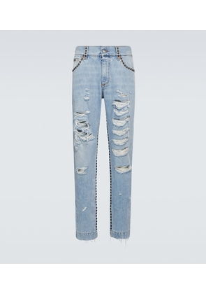 Dolce&Gabbana Distressed mid-rise straight jeans