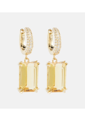 Octavia Elizabeth Yana Micro 18kt gold earrings with beryls and diamonds