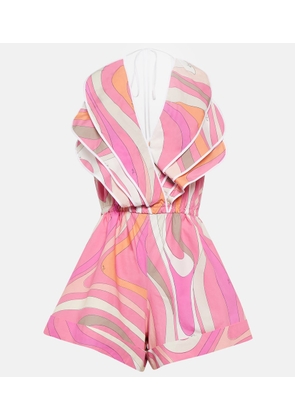 Pucci Ruffled printed cotton jumpsuit