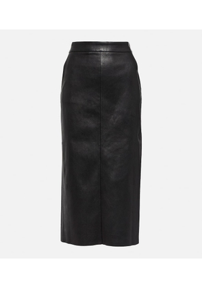 Stouls Taylor leather midi skirt