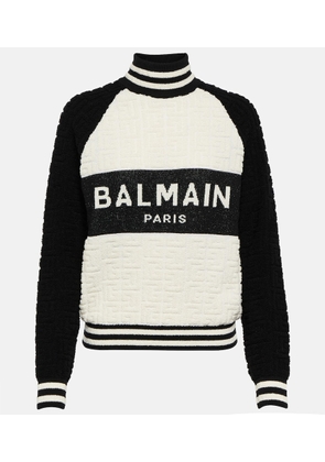Balmain Monogram jacquard wool and cotton-blend sweater