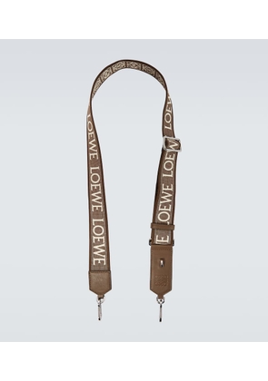 Loewe Leather-trimmed jacquard bag strap