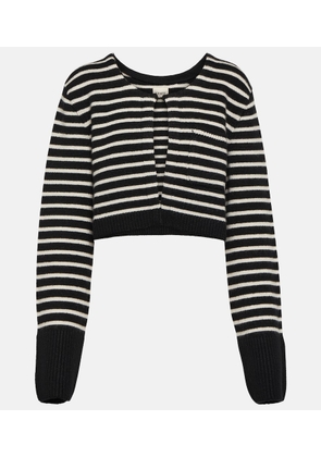 Khaite Calix striped cashmere-blend cardigan