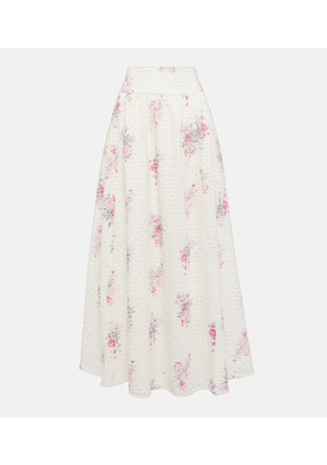 LoveShackFancy Aventi floral cotton maxi skirt