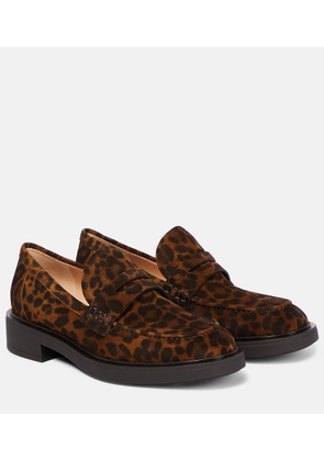 Gianvito Rossi Harris leopard-print suede loafers