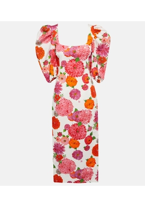 La DoubleJ Sizzler floral cotton-blend midi dress