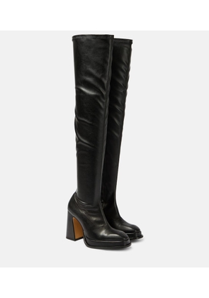Souliers Martinez Velvet 100 faux leather over-the-knee boots