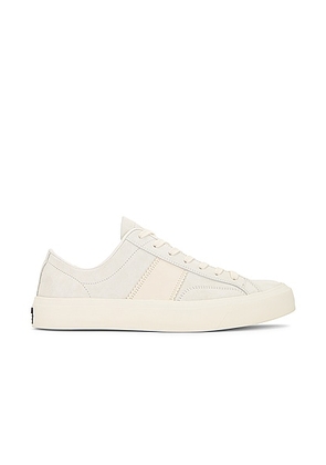 TOM FORD Suede Low Top Sneaker in White  Beige & Ivory - White. Size 10 (also in 8).
