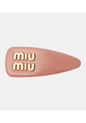 Miu Miu Logo patent leather hair clip