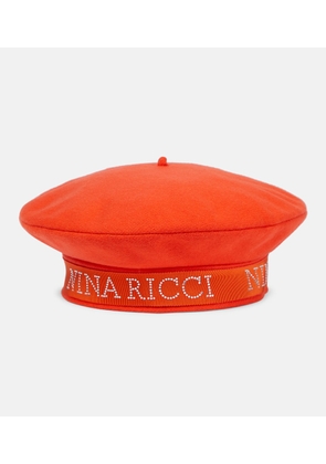 Nina Ricci Logo wool-blend beret