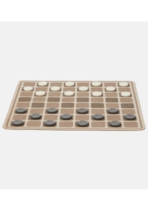 Brunello Cucinelli Portable walnut checkers set