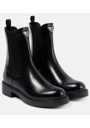 Prada Logo leather ankle boots