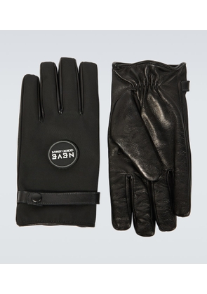 Giorgio Armani Neve leather and nylon gloves