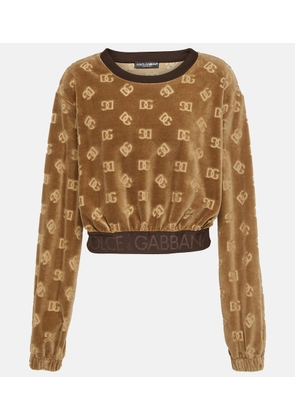 Dolce&Gabbana DG cropped velvet sweatshirt