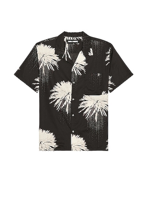 DOUBLE RAINBOUU Short Sleeve Hawaiian Shirt in Space Junk - Black. Size S (also in ).
