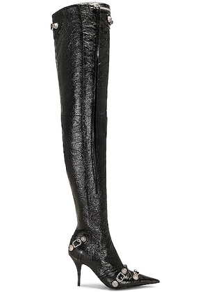 Balenciaga Cagole Over the Knee Boot in Black & Crystal - Black. Size 36 (also in 36.5, 37, 37.5, 38, 38.5, 39).
