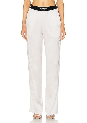 TOM FORD Silk Pj Pant in Platinum - Metallic Silver. Size L (also in M, S, XS).