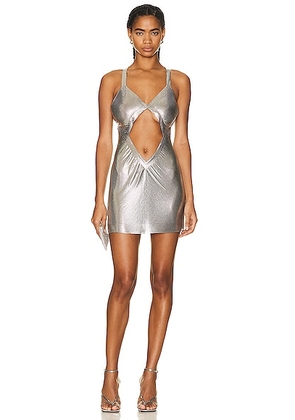 FANNIE SCHIAVONI Aria Dress in Silver - Metallic Silver. Size M (also in XS).