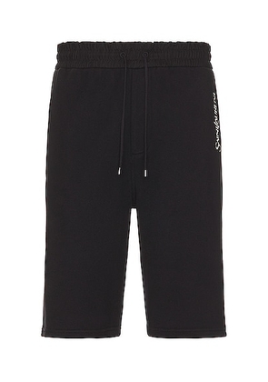 Saint Laurent Large Bermuda Shorts in Noir & Naturel - Black. Size L (also in M, S, XL).
