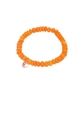 Sydney Evan Small Yin Yang Heart Charm On Opal Smooth Bracelet in Orange & Pink - Orange. Size all.