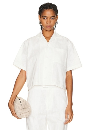 Bottega Veneta Short Sleeve Shirt in Chalk - White. Size 34 (also in 36).