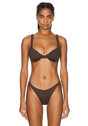 Palm Flavia Bikini Bra in Chocolate - Brown. Size 0/XS (also in ).