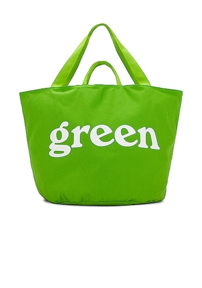 Mister Green Round Tote in Green & White - Green. Size all.