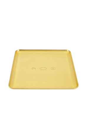 Mister Green Square Trifecta Logo Rolling Tray in Gold - Metallic Gold. Size all.