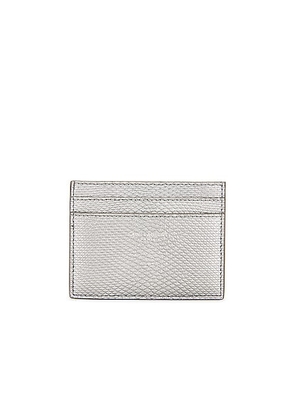 Saint Laurent Snakeskin Credit Card Case in Silver - Metallic Silver. Size all.