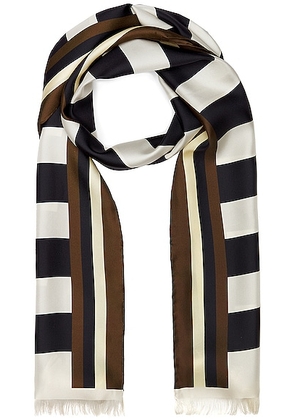 Saint Laurent Silk Scarf in Off White - Black.White. Size all.