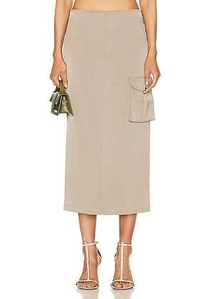 Miaou Suki Skirt in Sage - Olive. Size L (also in M, S, XL, XS).