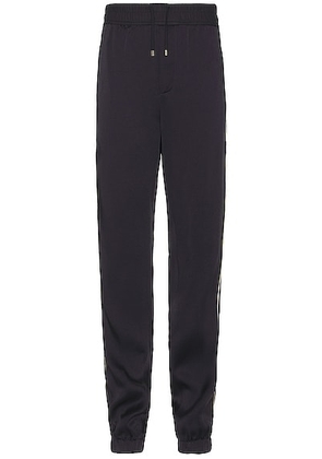 Saint Laurent Satin Detail Piping Sweatpants in Marine Force - Navy. Size 46 (also in 48, 50, 52).
