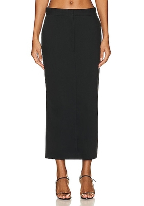 St. Agni Low Waisted Tailored Skirt in Black - Black. Size L (also in ).