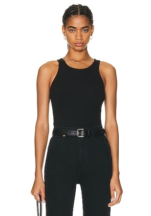 Eterne High Neck Fitted Tank Top in Black - Black. Size L (also in S, XL, XS).