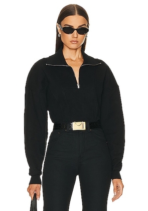 Saint Laurent Half Zip Sweater in Noir - Black. Size M (also in S, XS).
