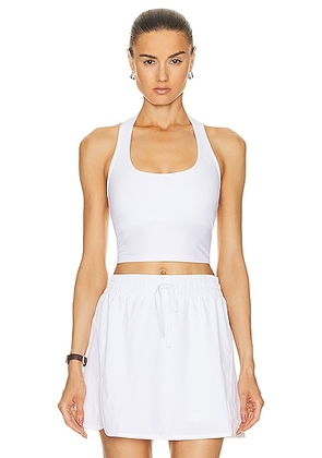 Beyond Yoga Spacedye Well Rounded Cropped Halter Tank Top in Cloud White - White. Size L (also in M, S, XL, XS).