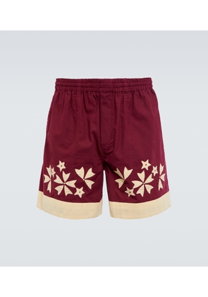 Bode Moonflower appliqué cotton shorts
